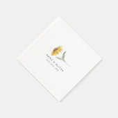 Serviette En Papier Personalized Yellow Wildflower Sunflower Wedding (Coin)