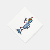 Serviette En Papier Personnage de robot futuriste rétro faisant signe (Coin)