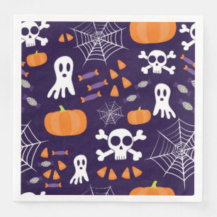 Serviette En Papier Personnages amusants et effrayants d'Halloween
