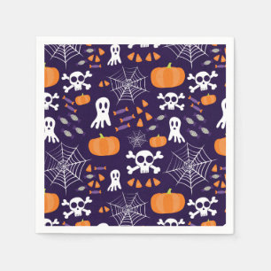 Serviette En Papier Personnages amusants et effrayants d'Halloween