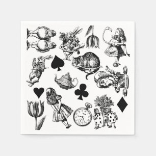 Serviette En Papier Personnages classiques d'Alice aux pays des mervei