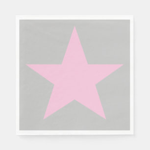 Serviette En Papier Personnalisable Cool et Funky Rose and Grey Star