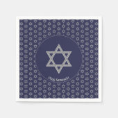 Serviette En Papier Personnalisable en bleu foncé | STAR OF DAVID Pape (Devant)