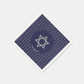 Serviette En Papier Personnalisable en bleu foncé | STAR OF DAVID Pape (Coin)
