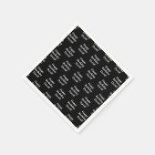 Serviette En Papier Personnalisable Joyeux Texte d'anniversaire | Noir (Coin)