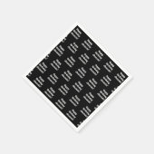 Serviette En Papier Personnalisable Joyeux Texte d'anniversaire | Noir (Coin)