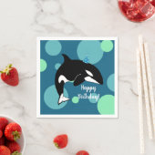 Serviette En Papier Personnalisable Orca Killer Whale Anniversaire (En situation)