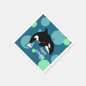 Serviette En Papier Personnalisable Orca Killer Whale Anniversaire (Coin)