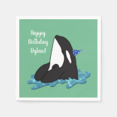 Serviette En Papier Personnalisable Orca Killer Whale Anniversaire (Devant)