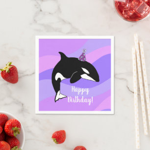 Serviette En Papier Personnalisable Orca Killer Whale Anniversaire