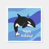 Serviette En Papier Personnalisable Orca Killer Whale Anniversaire (Devant)