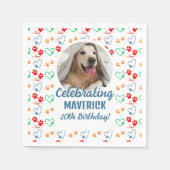 Serviette En Papier Personnalisable Photo Empreinte de patte Chien fêt (Devant)