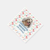 Serviette En Papier Personnalisable Photo Empreinte de patte Chien fêt (Coin)