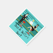 Serviette En Papier Personnalisable Retro Cocktail Lounge Papier (Coin)