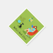 Serviette En Papier Personnalisable Retro Lecture femme Papier serviet (Coin)