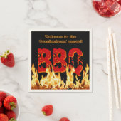 Serviette En Papier (personnalisable) serviettes barbecue en feu (En situation)