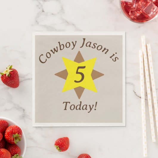 Serviette En Papier Personnalisable thème Cowboy (En situation)