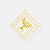 Serviette En Papier Personnalisable White Gold | HANOUKKA | MENORAH (Coin)