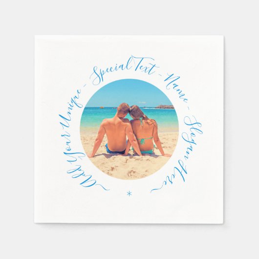 Serviette En Papier Personnalisation de vos serviettes photo avec text (Devant)