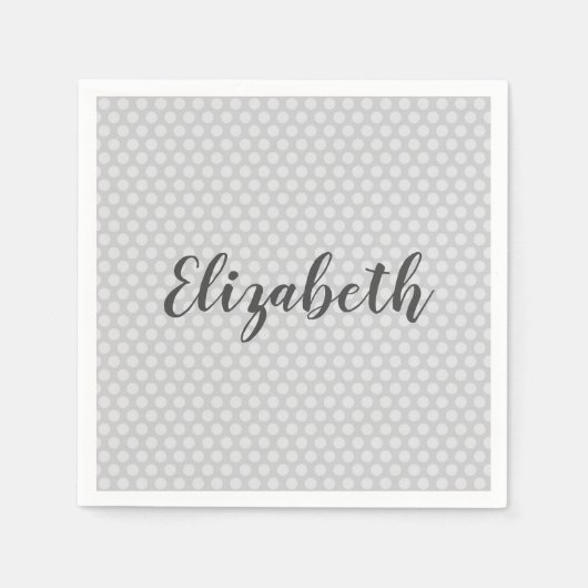 Serviette En Papier Personnalisation des Pois gris (Devant)