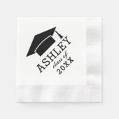 Serviette En Papier Personnalisation moderne noir et blanc 2025 Nom du (Devant)