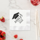Serviette En Papier Personnalisation moderne noir et blanc 2025 Nom du (En situation)