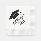 Serviette En Papier Personnalisation moderne noir et blanc 2025 Nom du (Devant)