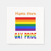 Serviette En Papier Personnalisation orange gay pride et drapeau arc-e (Devant)