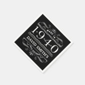 Serviette En Papier Personnalisé 1940 80e anniversaire (Coin)