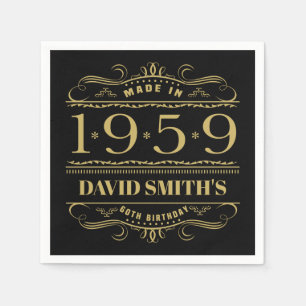 Serviette En Papier Personnalisé 1959 60e anniversaire