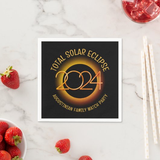 Serviette En Papier Personnalisé 2024 TOTAL SOLAR ECLIPSE Papier (En situation)