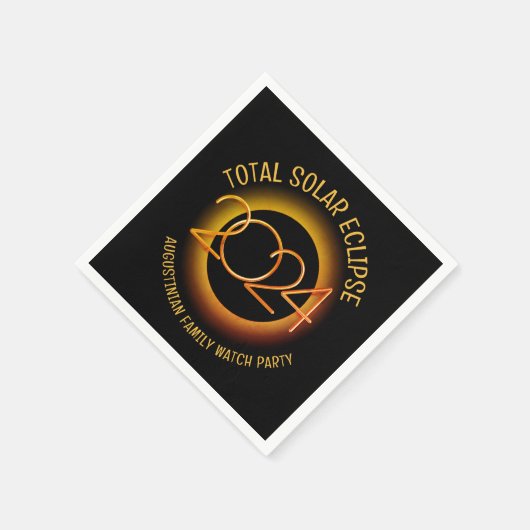Serviette En Papier Personnalisé 2024 TOTAL SOLAR ECLIPSE Papier (Coin)