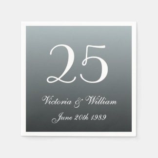 Serviette En Papier Personnalisé 25ème Mariage Anniversaire des servie