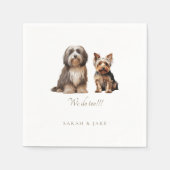 Serviette En Papier Personnalisé 2 Mariage pour animaux domestiques (Devant)