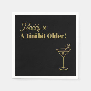 Serviette En Papier Personnalisé 30e anniversaire Martini Napkin Faux 