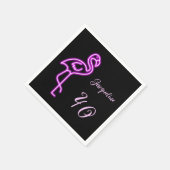 Serviette En Papier Personnalisé 40e anniversaire Tropical Retro Flama (Coin)