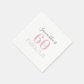 Serviette En Papier Personnalisé 60 et fabuleux Anniversaire rose mode (Coin)