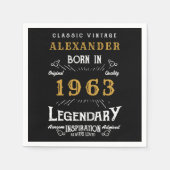 Serviette En Papier Personnalisé 60e anniversaire 1963 Ajouter un nom  (Devant)