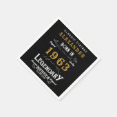 Serviette En Papier Personnalisé 60e anniversaire 1963 Ajouter un nom  (Coin)