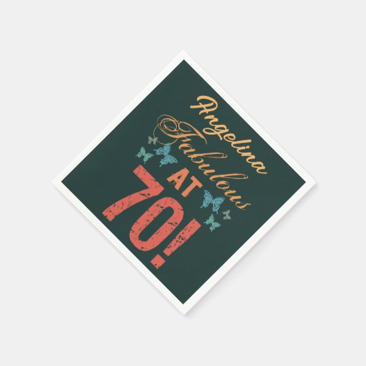 Serviette En Papier Personnalisé 70e anniversaire Fabuleux (Coin)