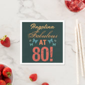 Serviette En Papier Personnalisé 80e anniversaire Fabuleux (En situation)