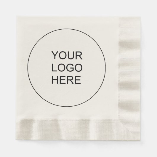 Serviette En Papier Personnalisé Ajouter Entreprise Logo Texte Ecru Co (Devant)