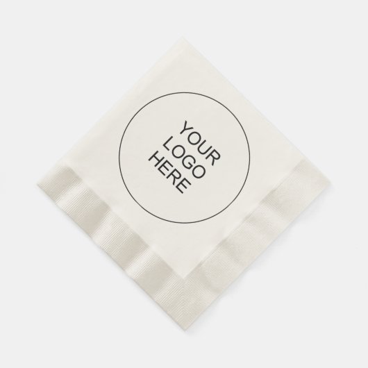 Serviette En Papier Personnalisé Ajouter Entreprise Logo Texte Ecru Co (Coin)