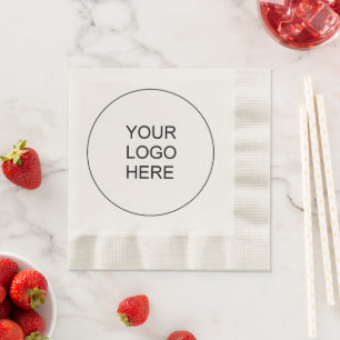 Serviette En Papier Personnalisé Ajouter Entreprise Logo Texte Ecru Co