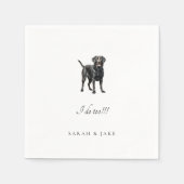 Serviette En Papier Personnalisé Animal Black Lab Mariage Stable Cockt (Devant)