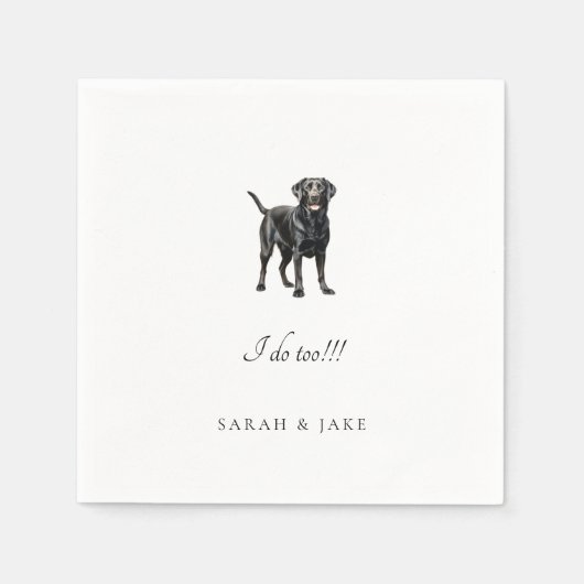 Serviette En Papier Personnalisé Animal Black Lab Mariage Stable Cockt (Devant)