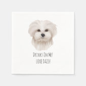 Serviette En Papier Personnalisé Animal Chien Mariage Animaux Portrait (Devant)