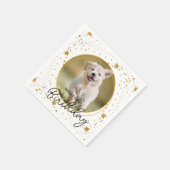 Serviette En Papier Personnalisé Animal Photo Gold Parties scintillant (Coin)