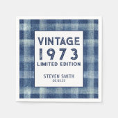 Serviette En Papier Personnalisé Année 40e En vichy fête d'anniversair (Devant)