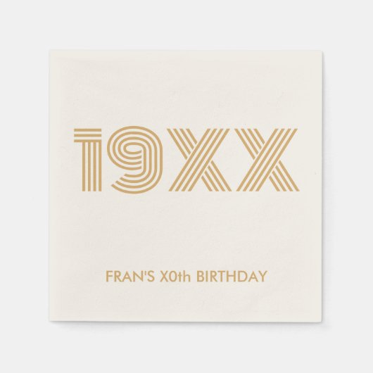 Serviette En Papier Personnalisé Année or Anniversaire serviettes pers (Devant)